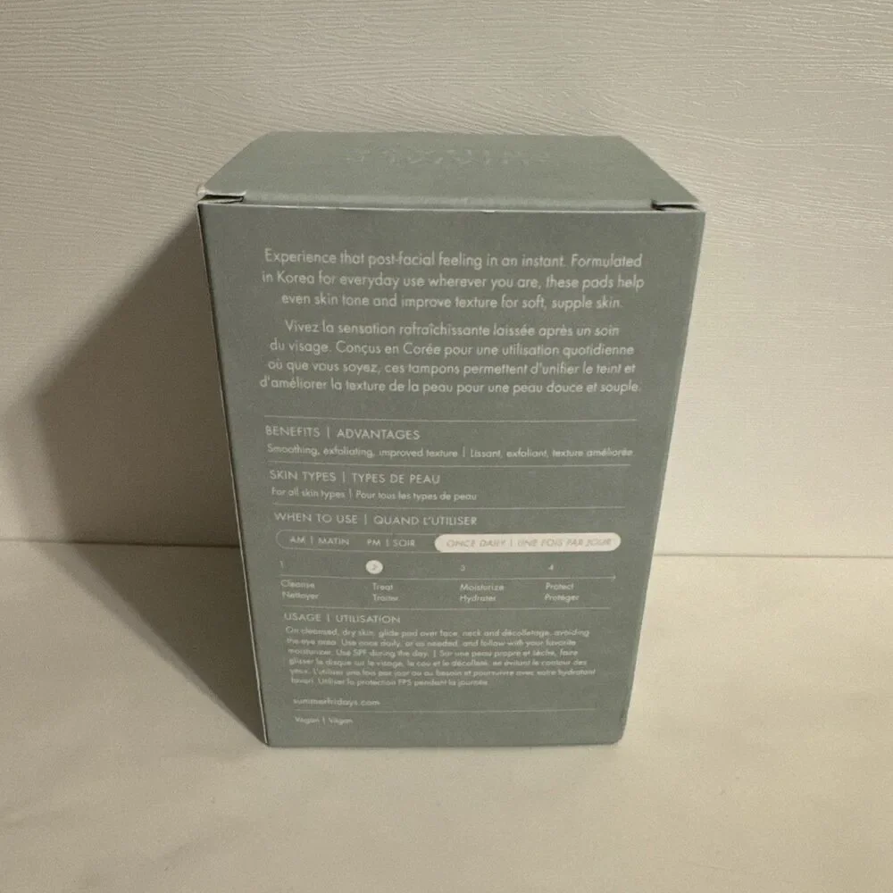 SUMMER FRIDAYS Gentle Reset Daily Exfoliating Pads - 30 PADS - NEW & SEALED!